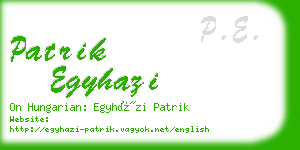 patrik egyhazi business card